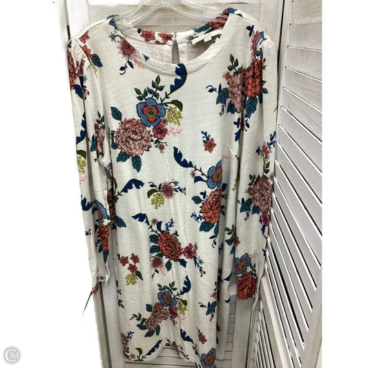 Dress Casual Midi By Loft In Floral Print, Size: 14