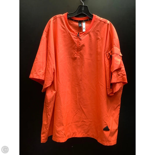 Athletic Top Short Sleeve By Adidas In Orange, Size: Xl