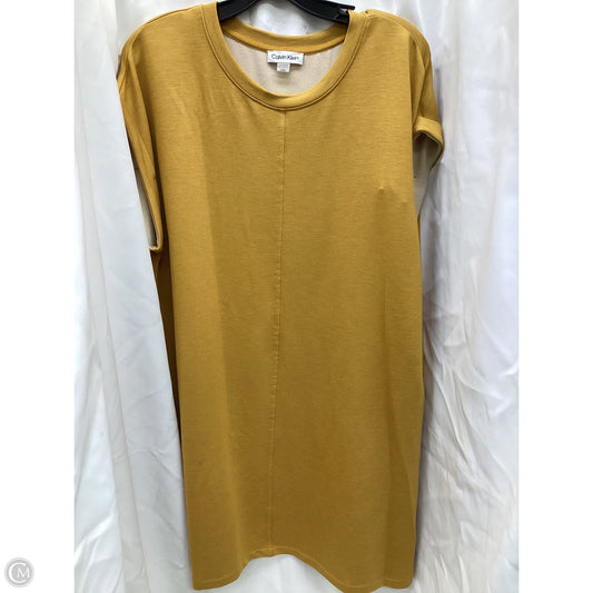 Dress Casual Midi By Calvin Klein In Yellow, Size: L