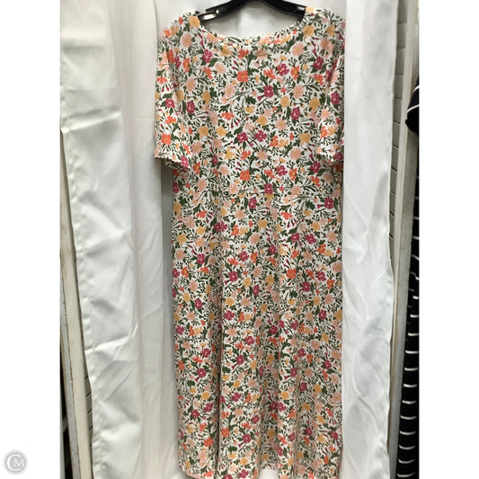 Dress Casual Midi By Croft And Barrow In Floral Print, Size: M