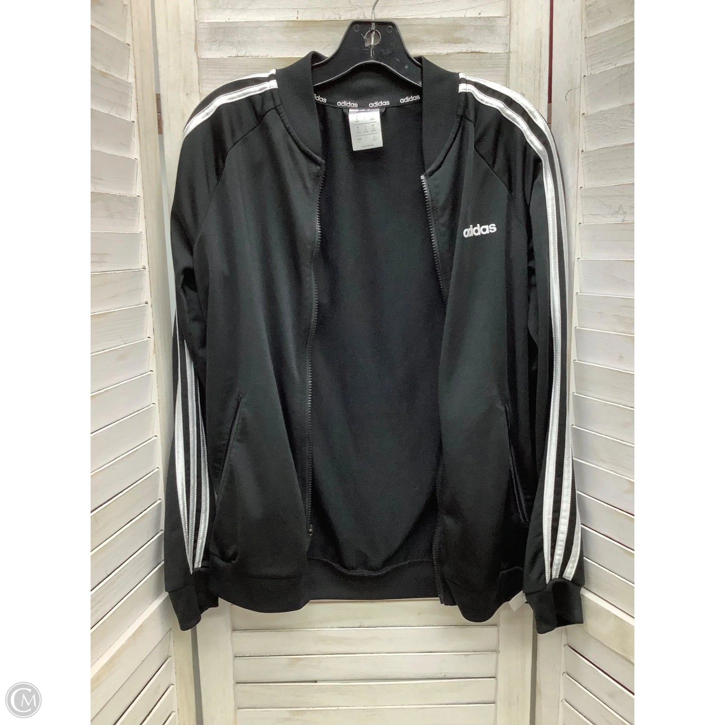 Athletic Jacket By Adidas In Black, Size: M