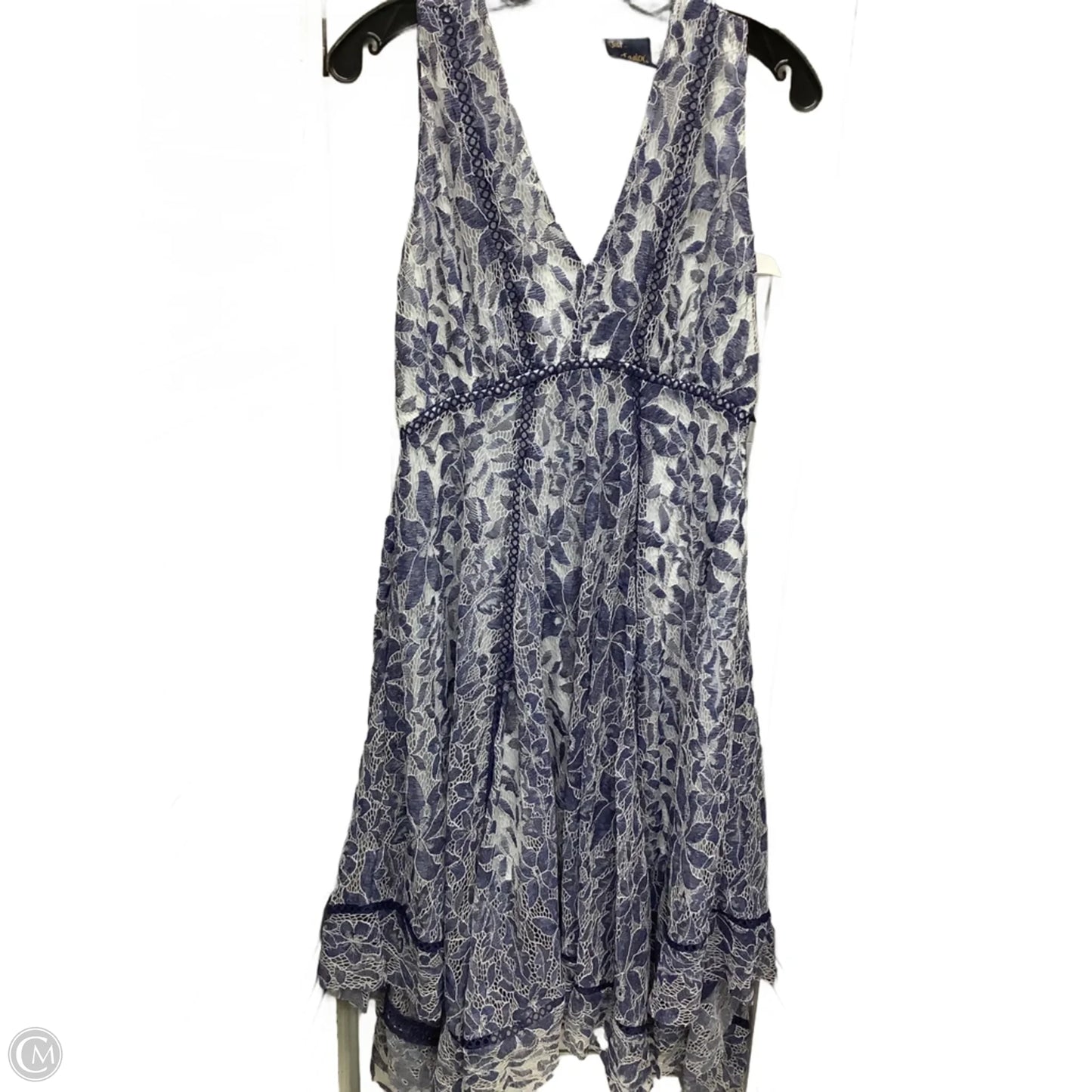 Dress Casual Midi By Just Taylor In Blue Denim, Size: 4