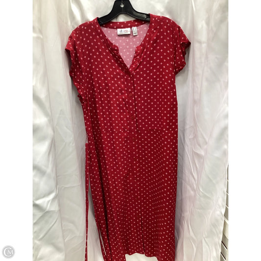 Dress Casual Midi By Denim And Company In Red & White, Size: M
