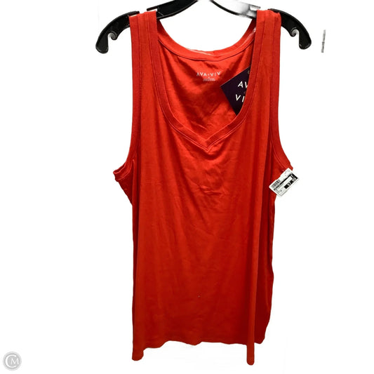 Top Sleeveless By Ava & Viv In Red, Size: 3x