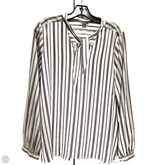 Top Long Sleeve By Ann Taylor In Striped Pattern, Size: M