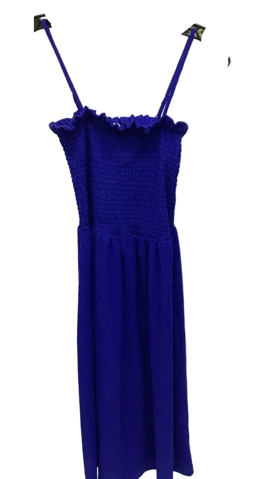 Dress Casual Midi By H&m In Blue, Size: S