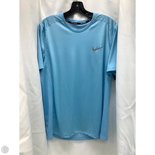 Athletic Top Short Sleeve By Nike In Blue, Size: L