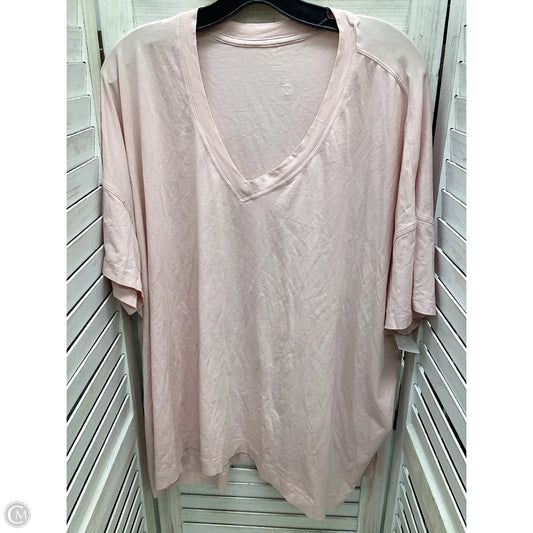 Top Short Sleeve By Lululemon In Pink, Size: Xl
