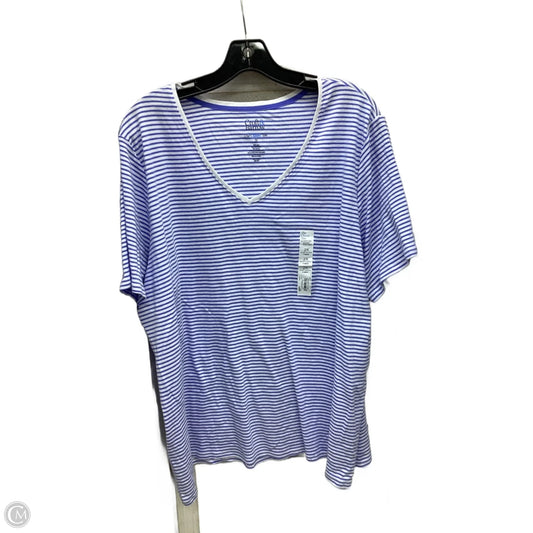 Top Short Sleeve By Croft And Barrow In Striped Pattern, Size: 2x