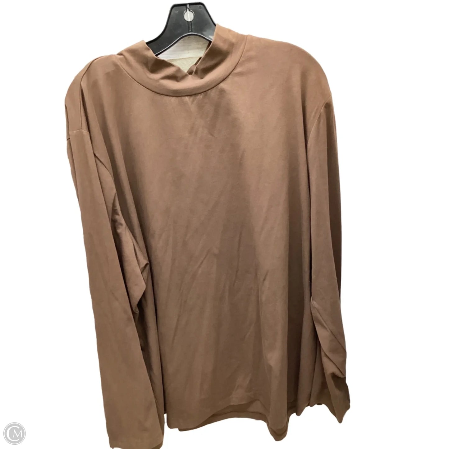 Top Long Sleeve By D&co. In Brown, Size: 3x