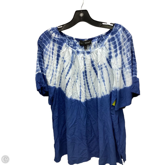 Top Short Sleeve By Lane Bryant In Blue & White, Size: 18
