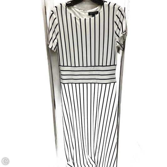 Dress Casual Midi By Ralph Lauren In Striped Pattern, Size: 6