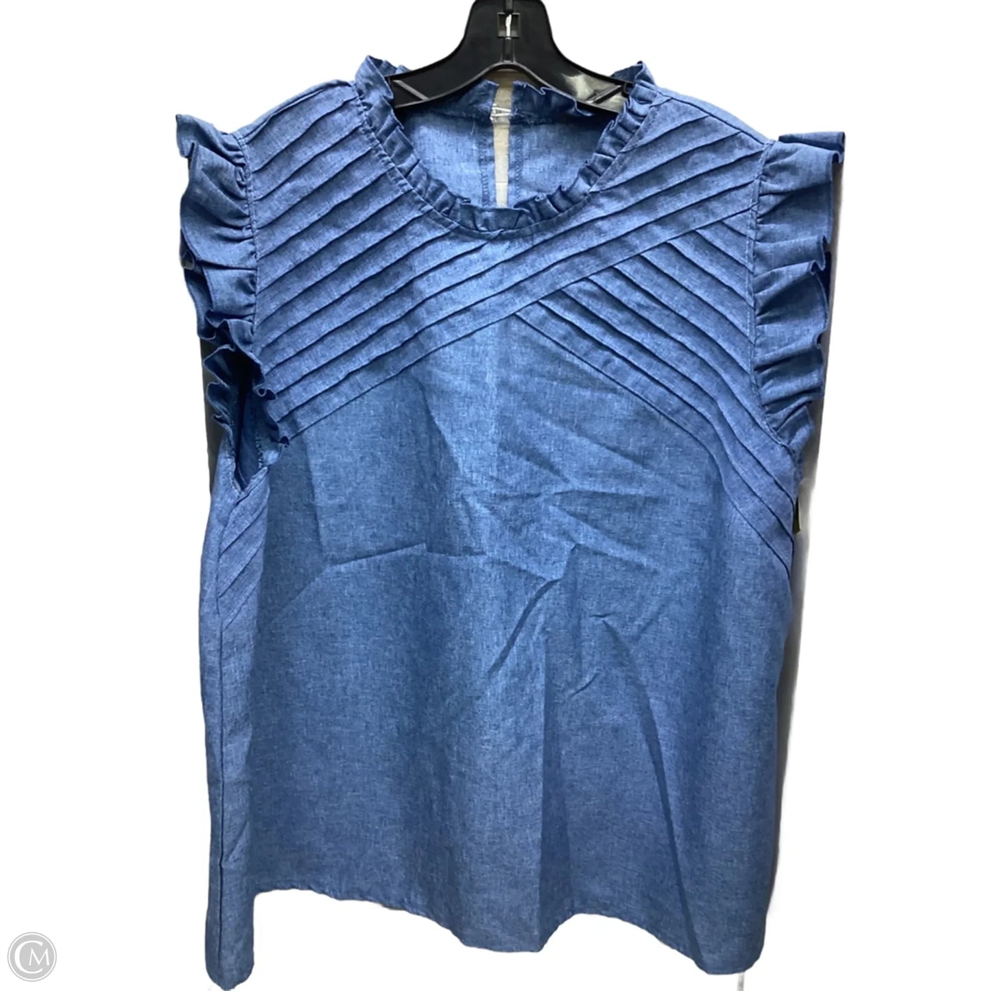 Top Sleeveless By Shein In Blue Denim, Size: 4x