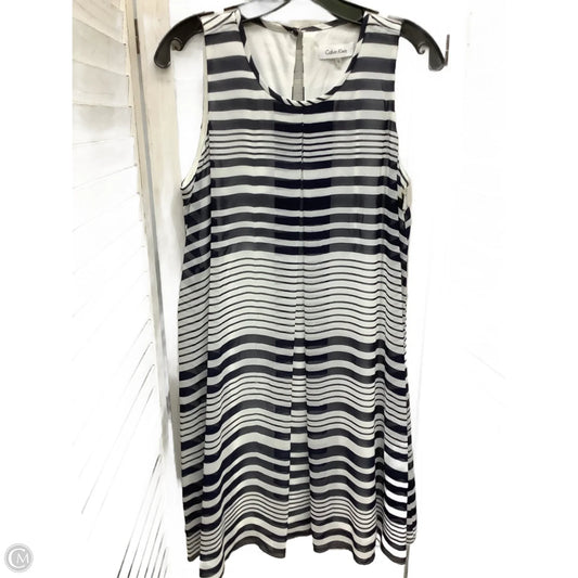 Dress Casual Midi By Calvin Klein In Striped Pattern, Size: 12