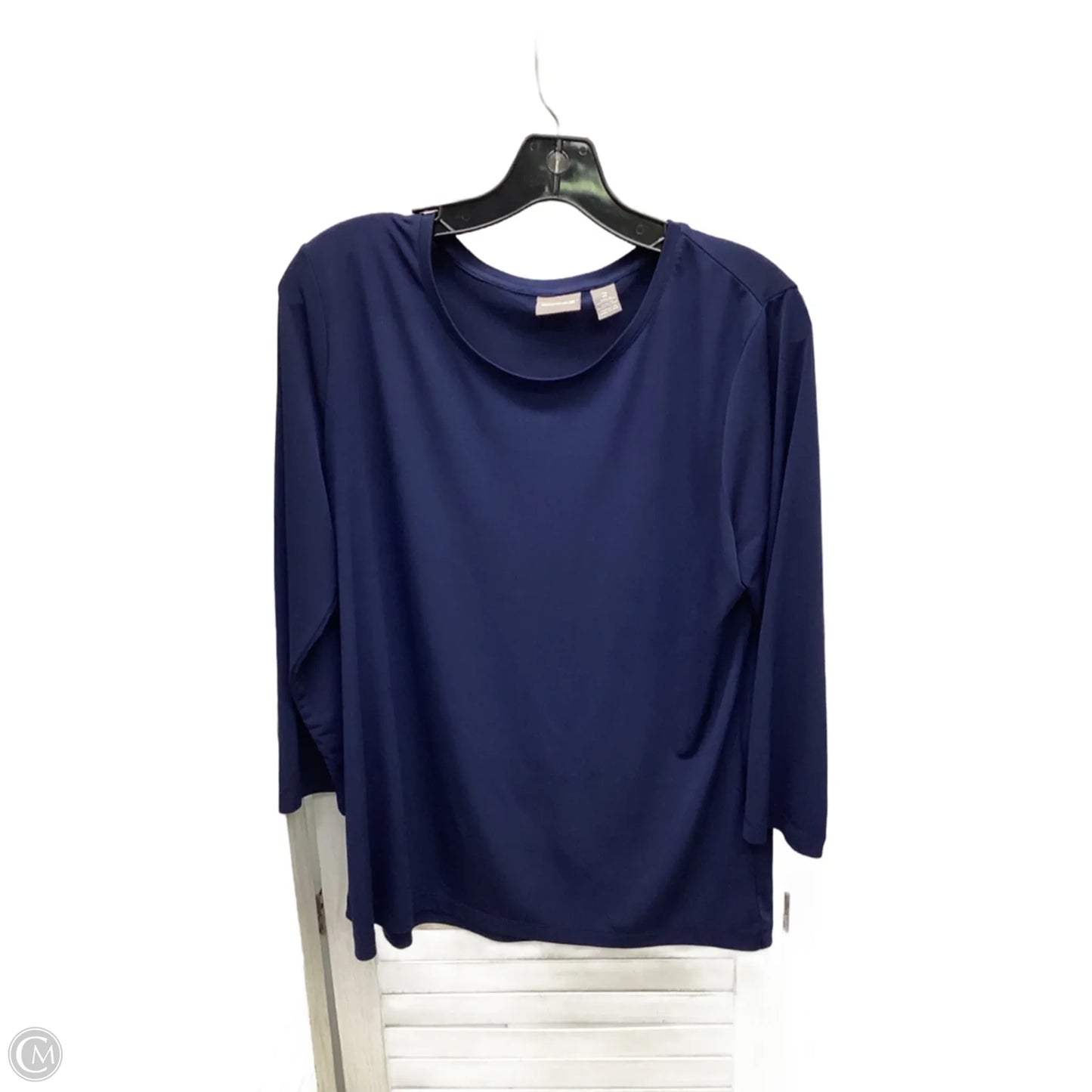 Top 3/4 Sleeve By Chicos In Navy, Size: M
