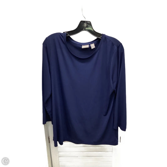 Top 3/4 Sleeve By Chicos In Navy, Size: M