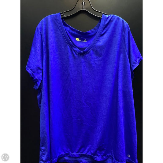 Athletic Top Short Sleeve By Xersion In Blue, Size: 3x