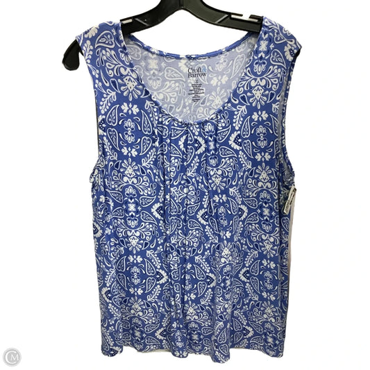 Top Sleeveless By Croft And Barrow In Blue, Size: Xl