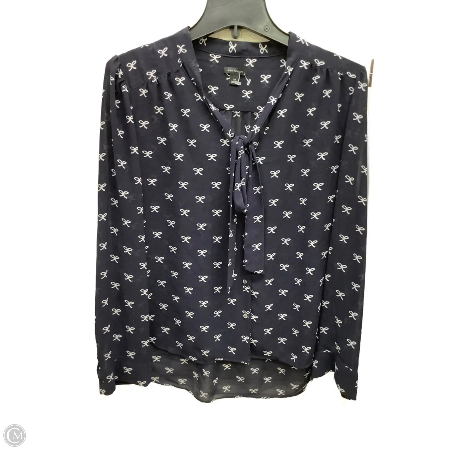 Top Long Sleeve By Ann Taylor In Blue, Size: M