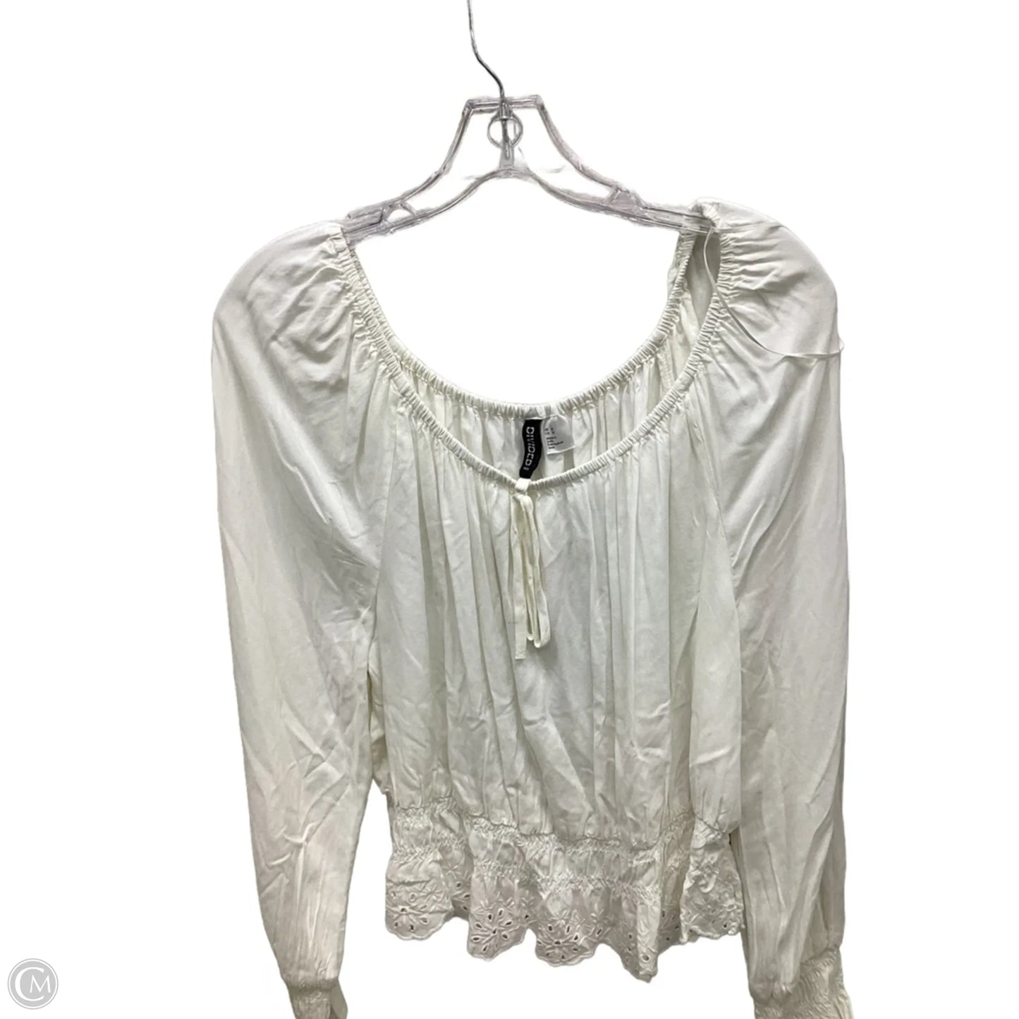 Top Long Sleeve By H&m In White, Size: M