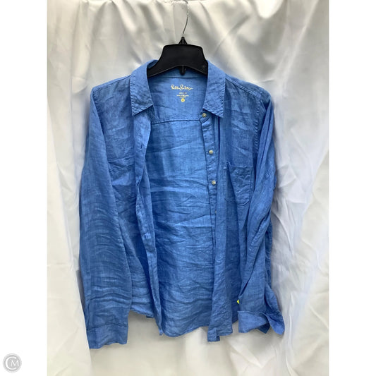 Top Long Sleeve Designer By Lilly Pulitzer In Blue Denim, Size: S