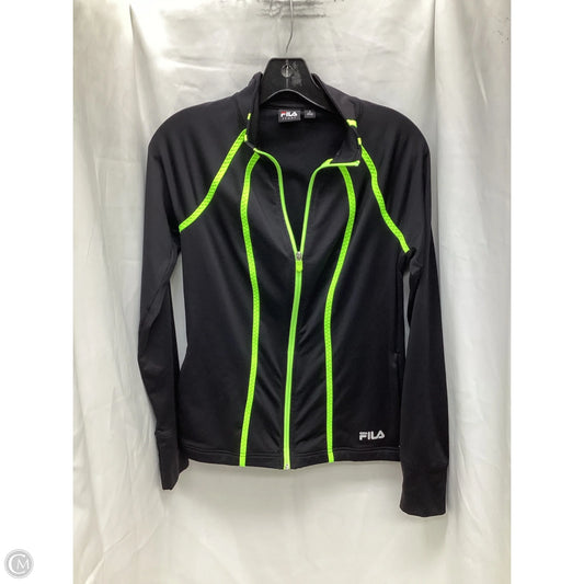 Athletic Jacket By Fila In Black & Green, Size: S