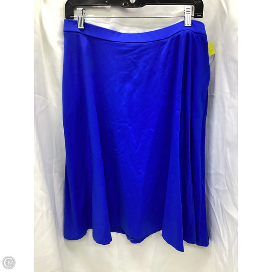 Skirt Midi By Adrienne Vittadini In Blue, Size: Xl