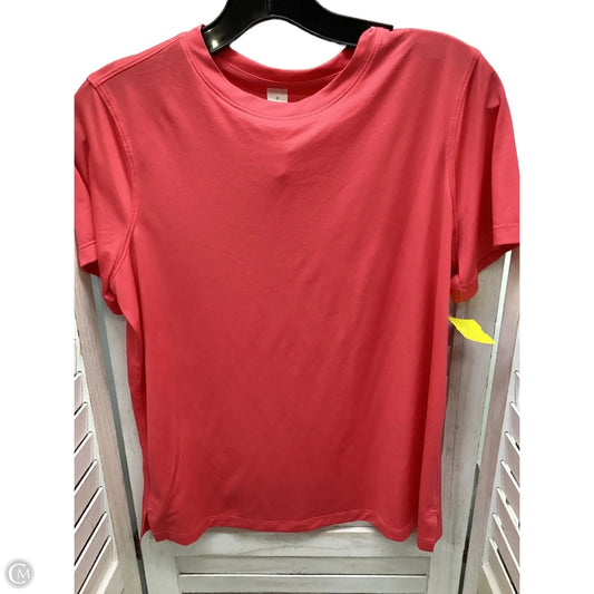 Top Short Sleeve By Lululemon In Coral, Size: 8