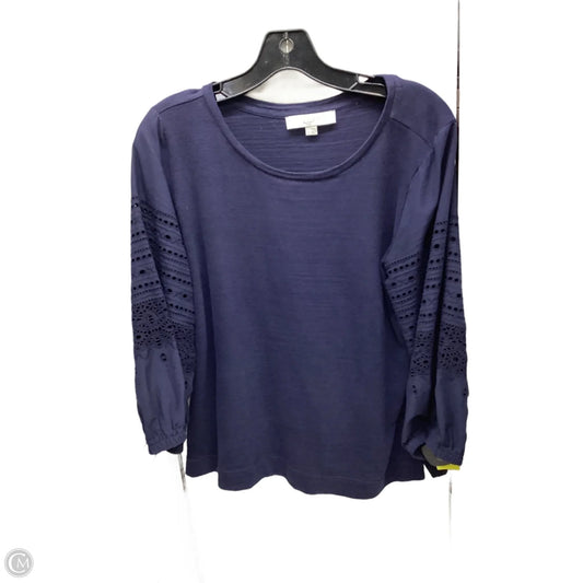 Top Long Sleeve By Loft In Navy, Size: S