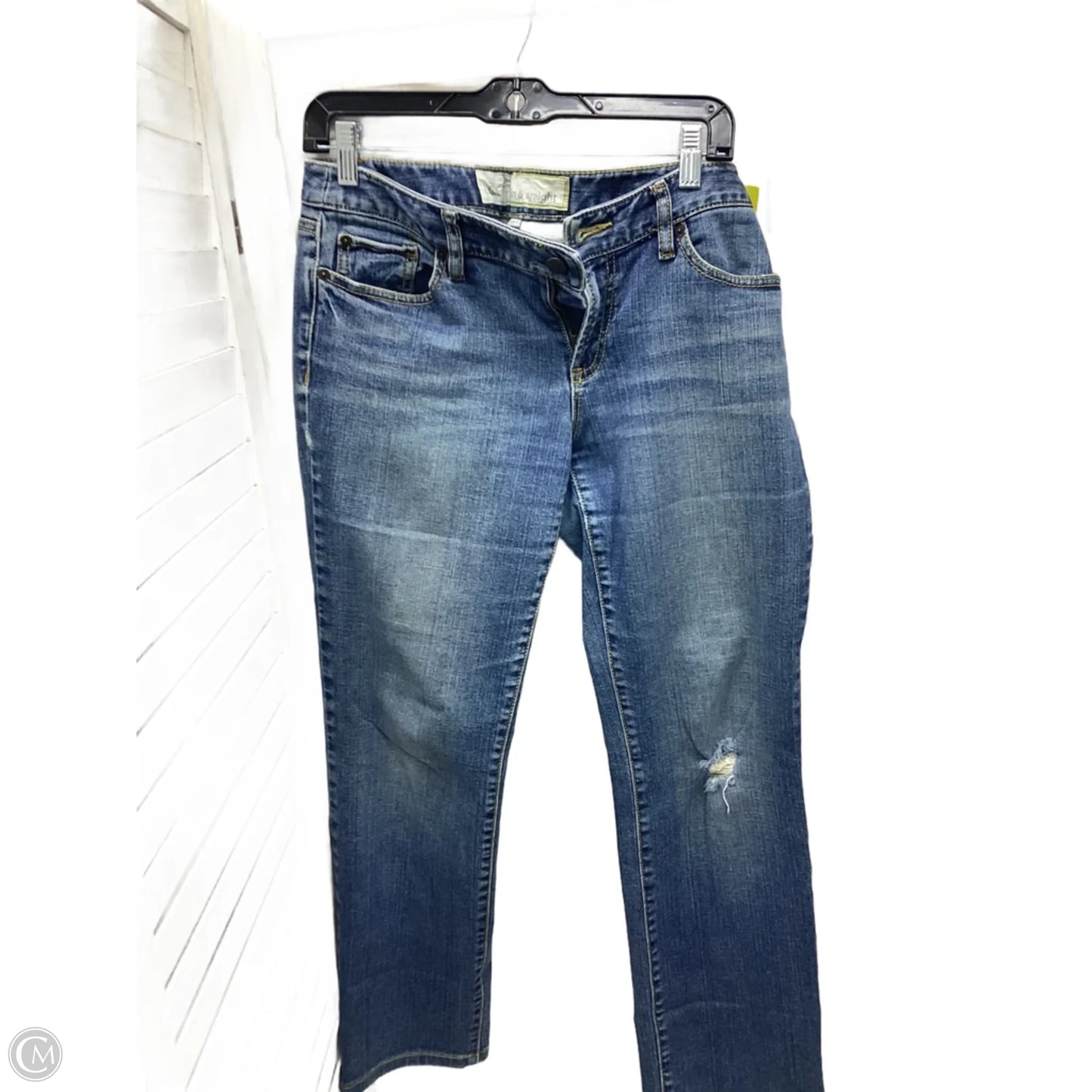 Jeans Straight By Loft In Blue Denim, Size: 8