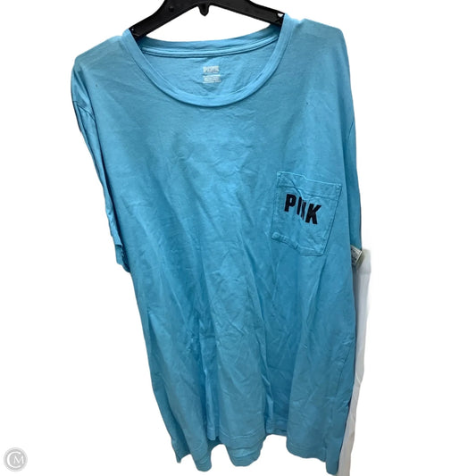 Top Short Sleeve By Pink In Blue, Size: Xxl