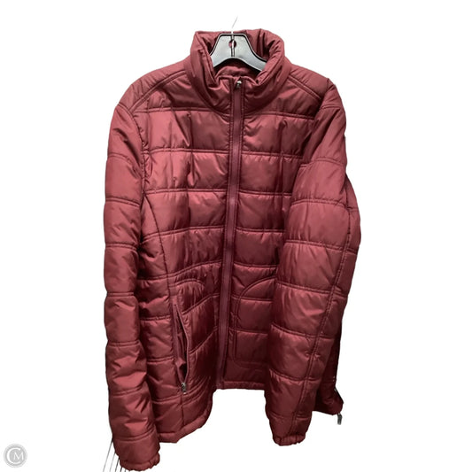 Jacket Puffer & Quilted By Banana Republic In Maroon, Size: L