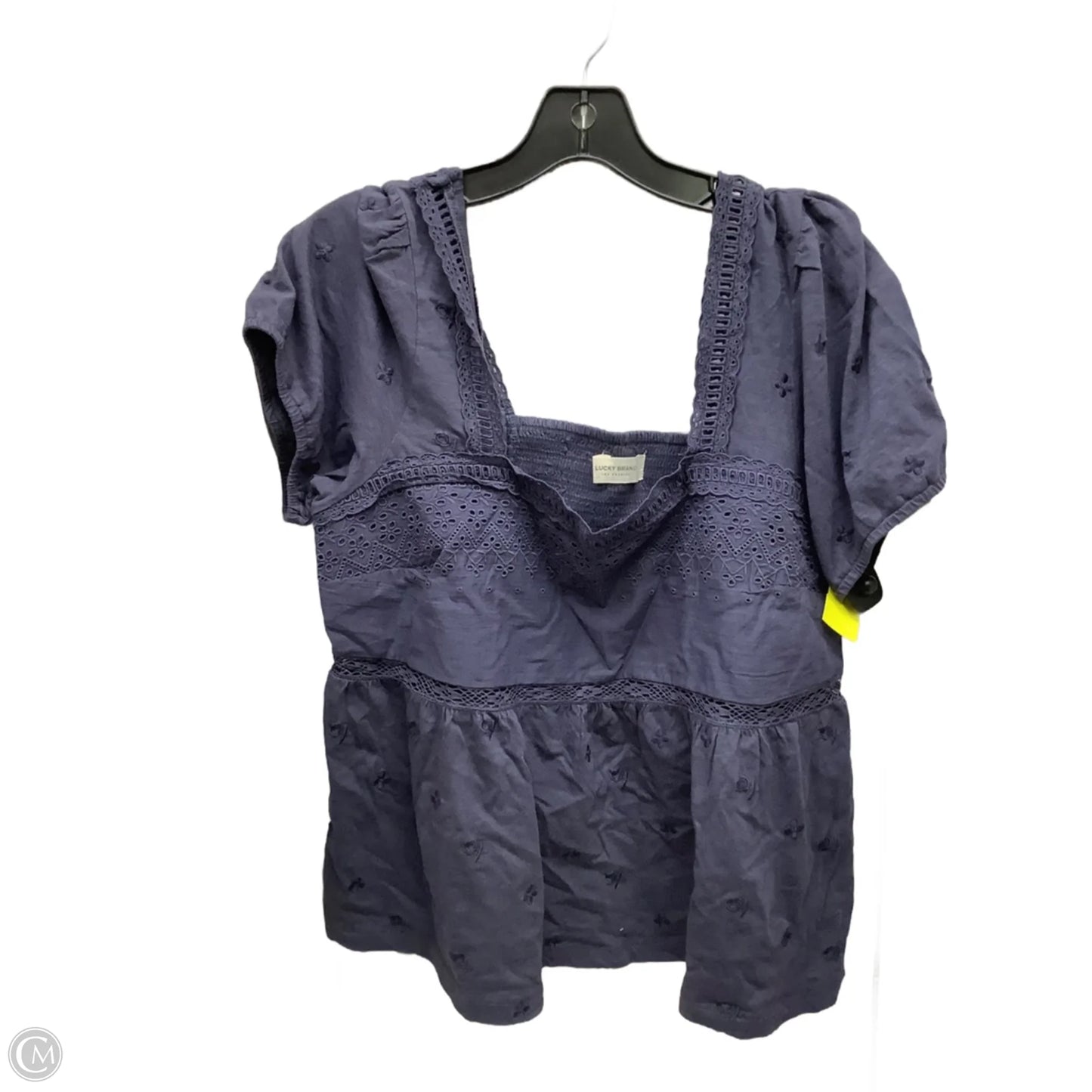 Top Short Sleeve By Lucky Brand In Blue, Size: L