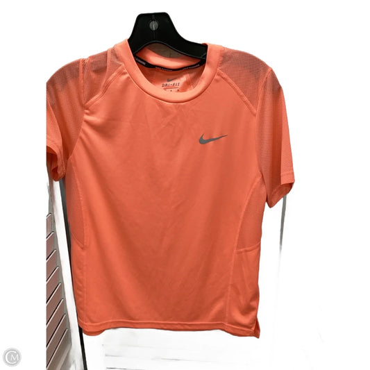 Athletic Top Short Sleeve By Nike In Orange, Size: M