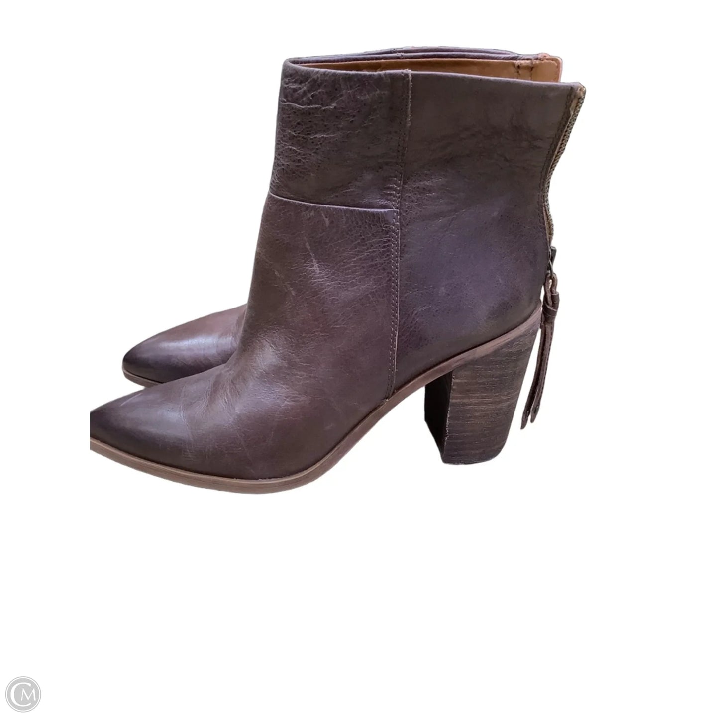 Boots Ankle Heels By Franco Sarto In Brown, Size: 9