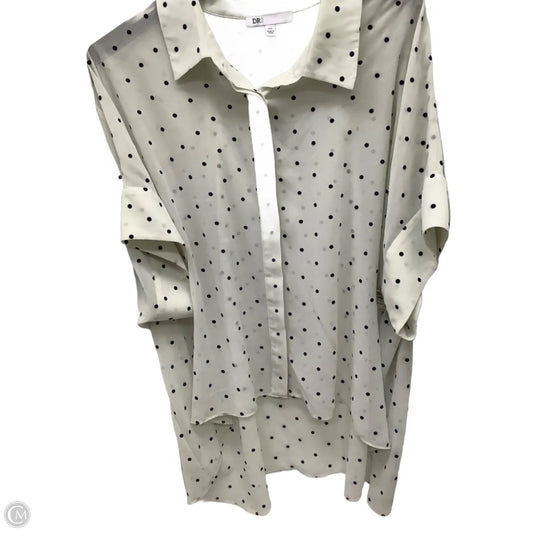 Blouse Short Sleeve By Dr2 In Polkadot Pattern, Size: Xxl