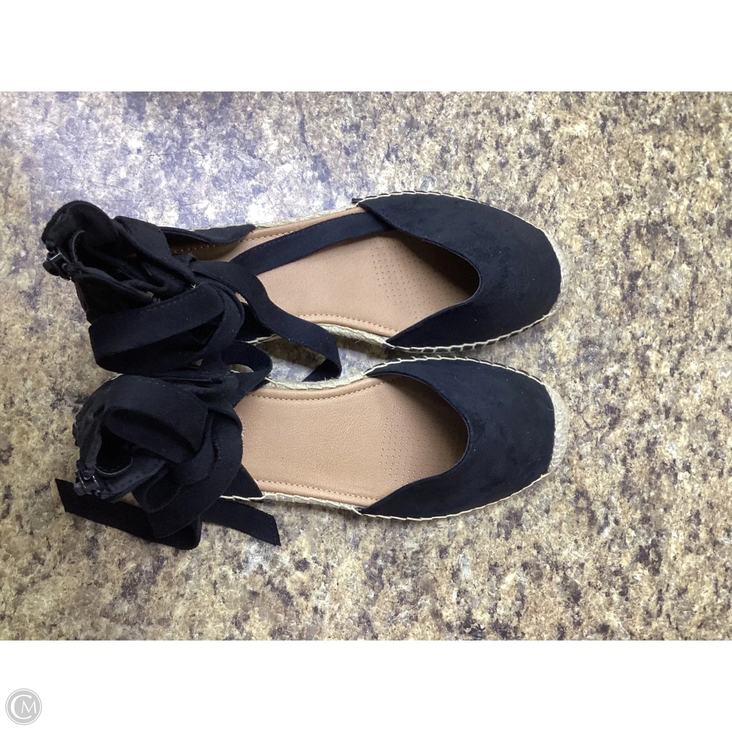 Sandals Heels Wedge By Comfortview In Black, Size: 9.5