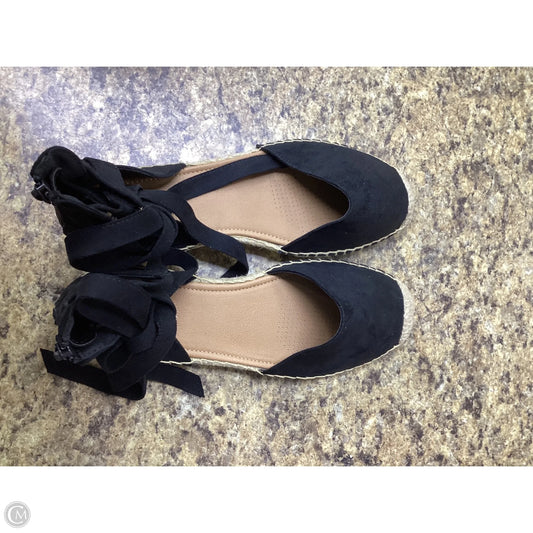 Sandals Heels Wedge By Comfortview In Black, Size: 9.5