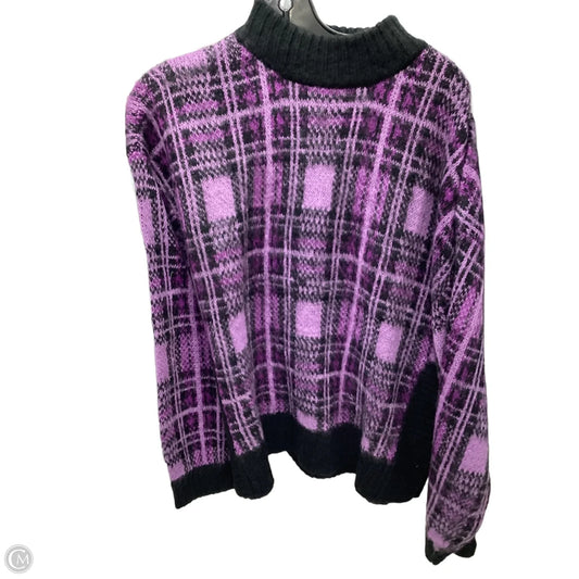 Sweater By Nine West In Black & Purple, Size: Xl