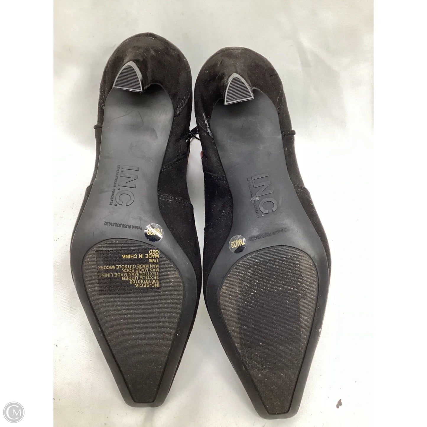 Boots Ankle Heels By Inc In Black, Size: 7.5