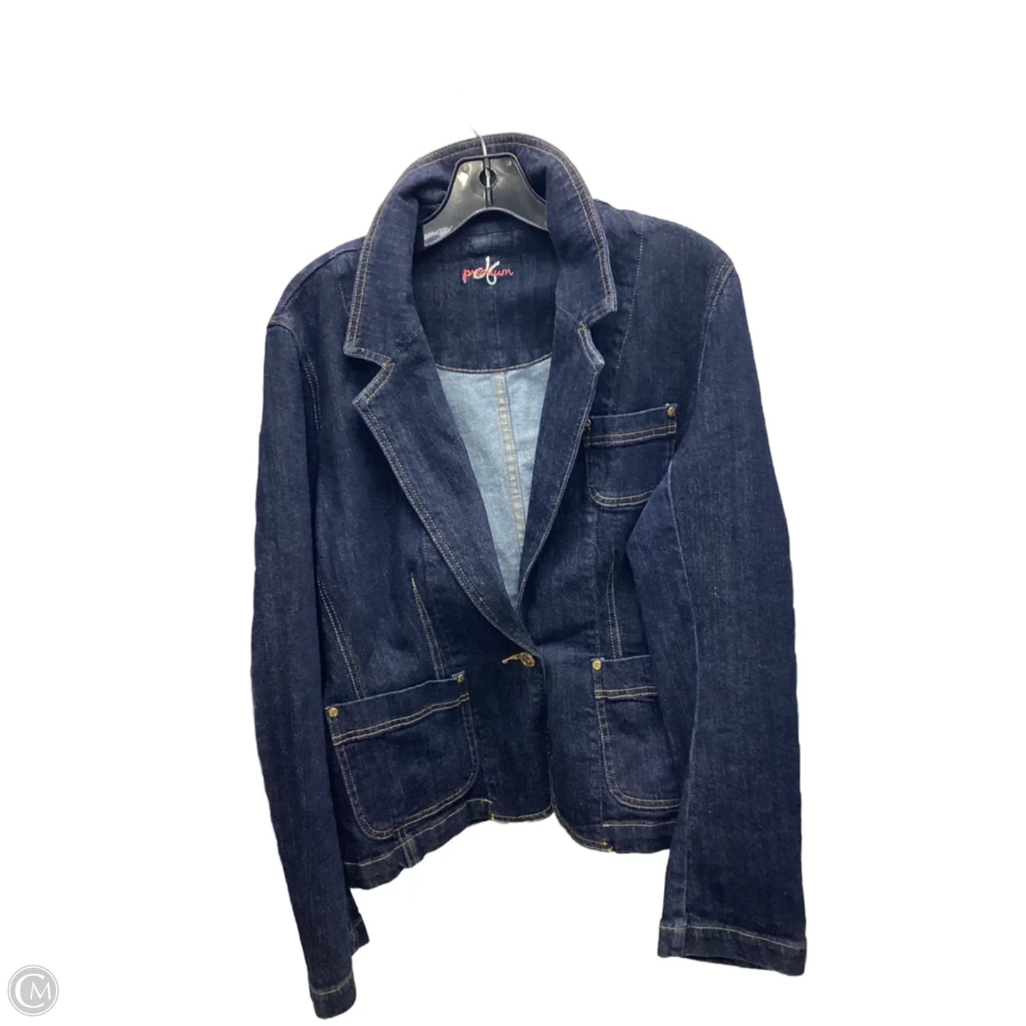 Jacket Denim By Clothes Mentor In Blue, Size: L