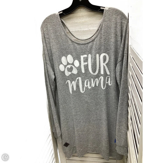 Top Long Sleeve By Clothes Mentor In Grey, Size: Xxl