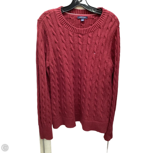 Sweater By Tommy Hilfiger In Maroon, Size: L