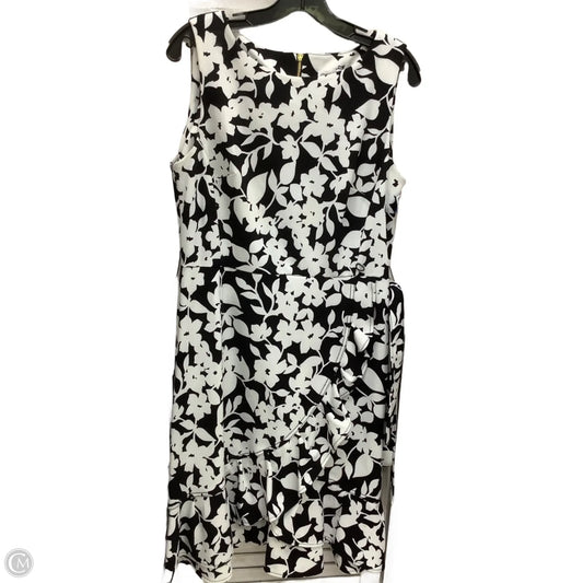 Dress Casual Midi By Calvin Klein In Black & White, Size: 12