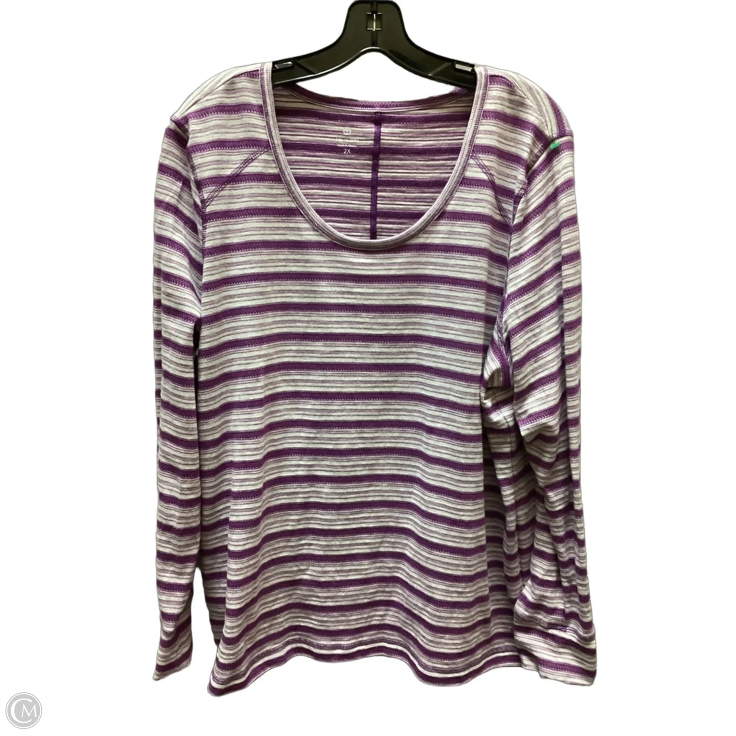 Top Long Sleeve By Talbots In Striped Pattern, Size: 2x
