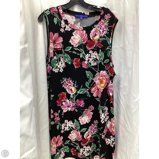 Dress Casual Midi By Apt 9 In Floral Print, Size: Xxl