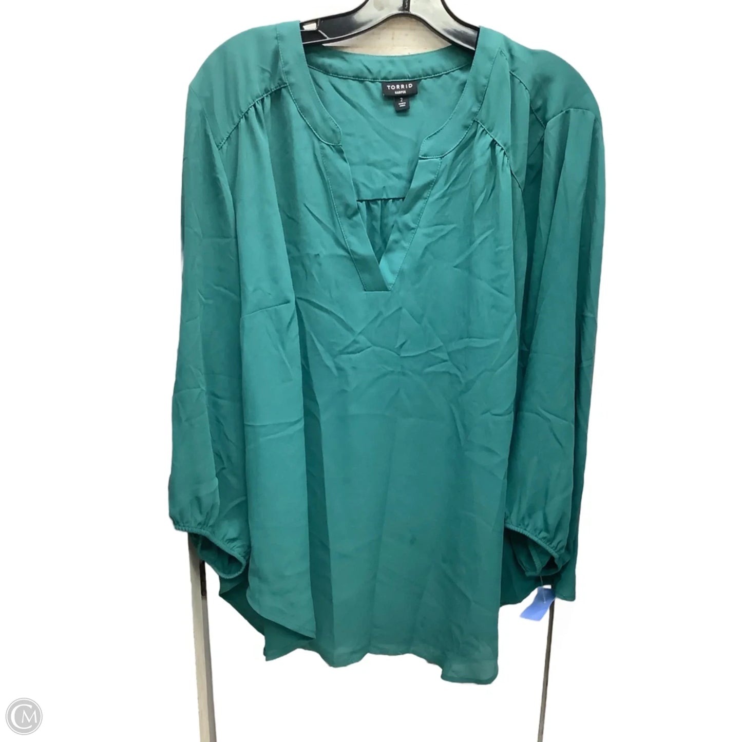 Top Long Sleeve By Torrid In Green, Size: 2x