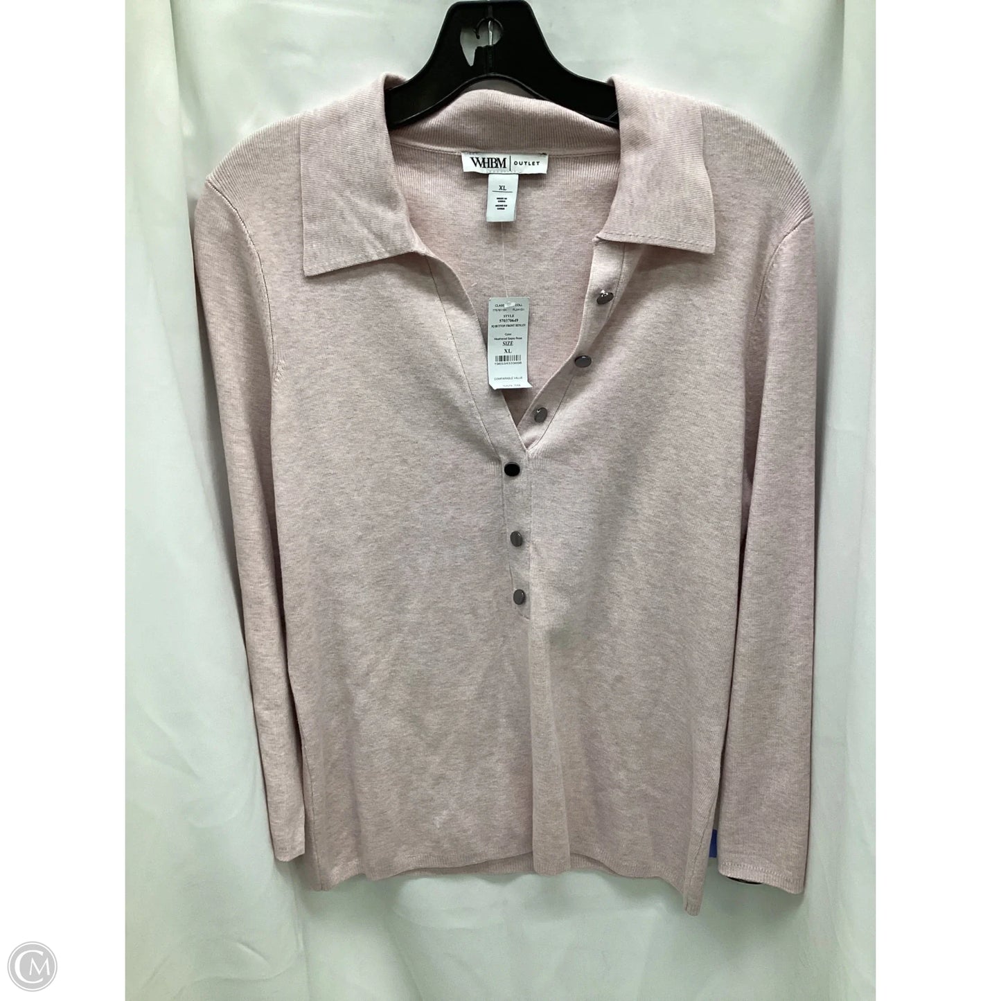 Top Long Sleeve By White House Black Market In Pink, Size: Xl