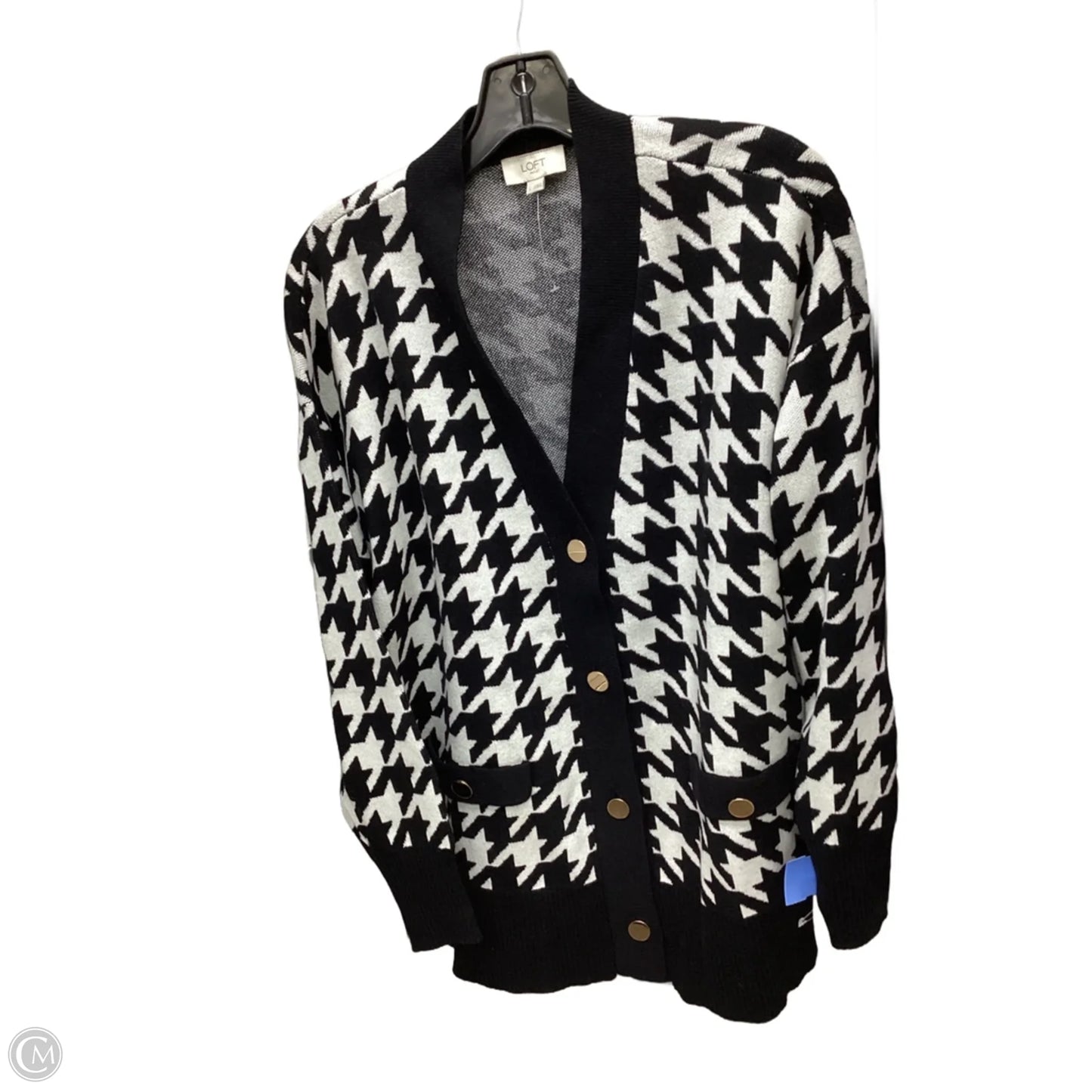 Cardigan By Loft In Black & White, Size: L