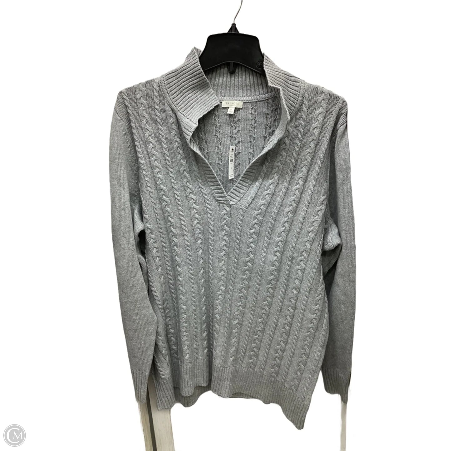 Sweater By Talbots In Grey, Size: 1x